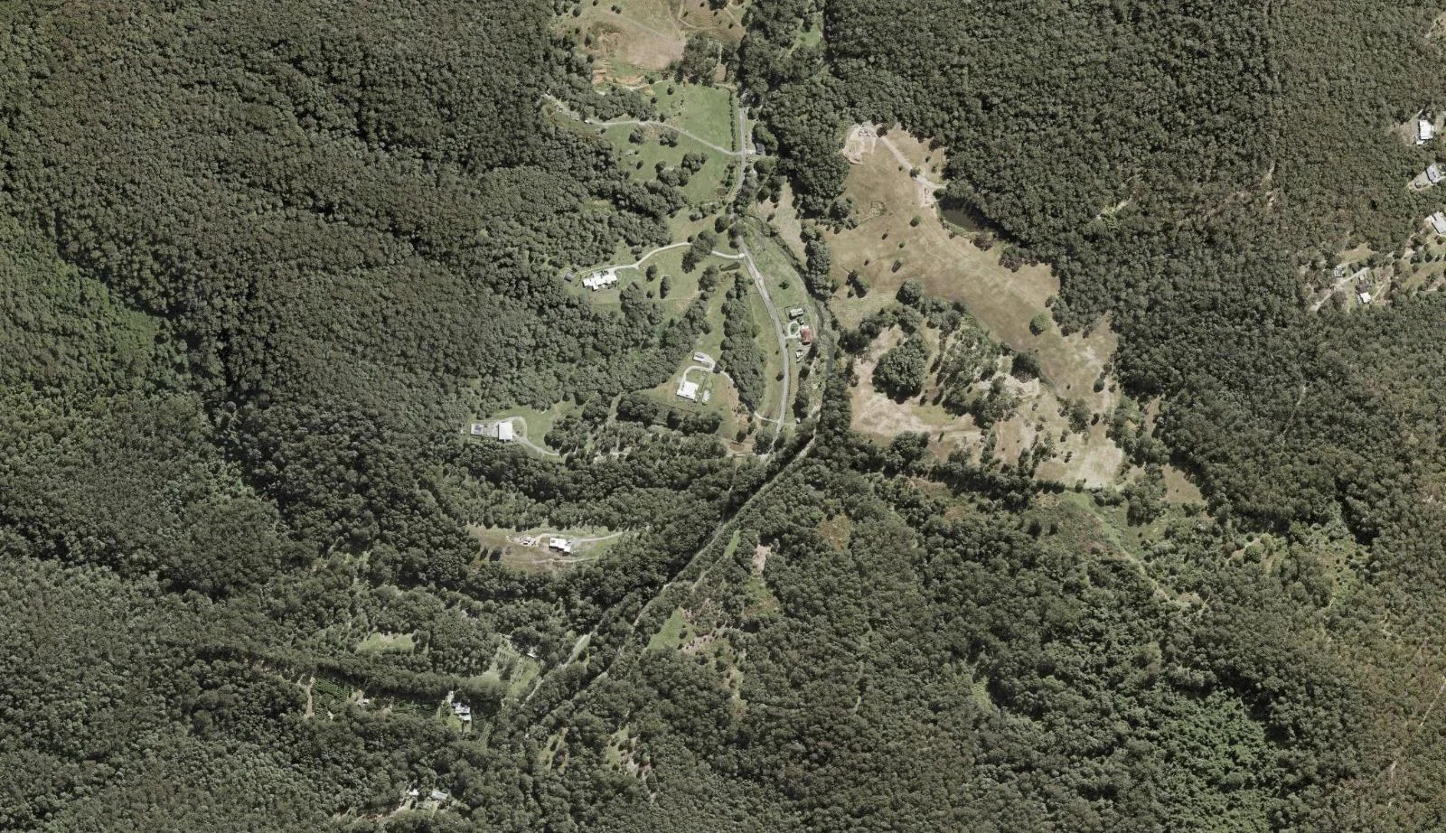 Aerial view of homes and properties in Austinville, Queensland