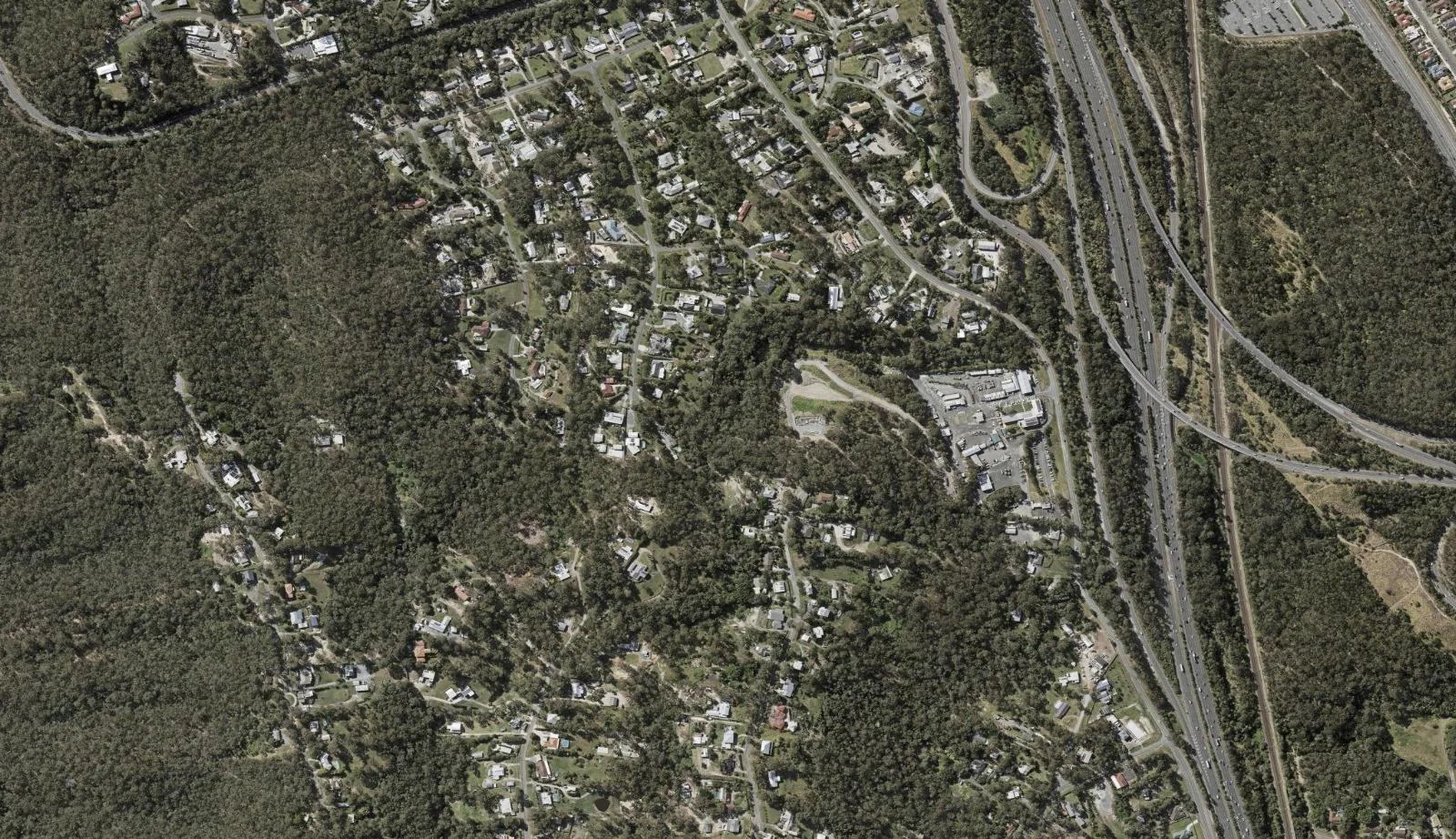 Aerial view of homes and properties in Gaven, Queensland