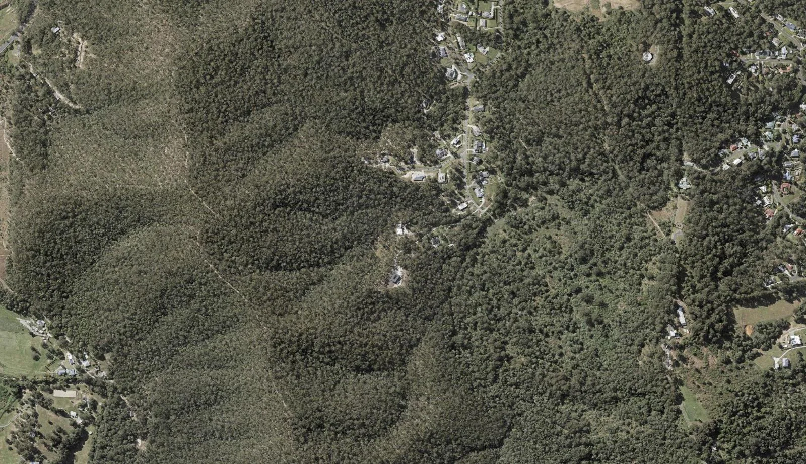Aerial view of homes and properties in Mount Nathan, Queensland