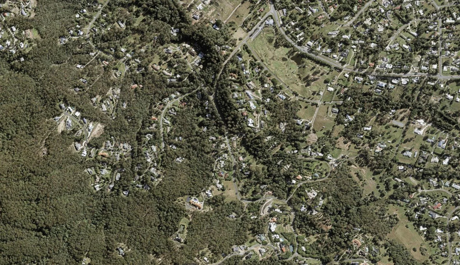 Aerial view of homes and properties in Tallai, Queensland
