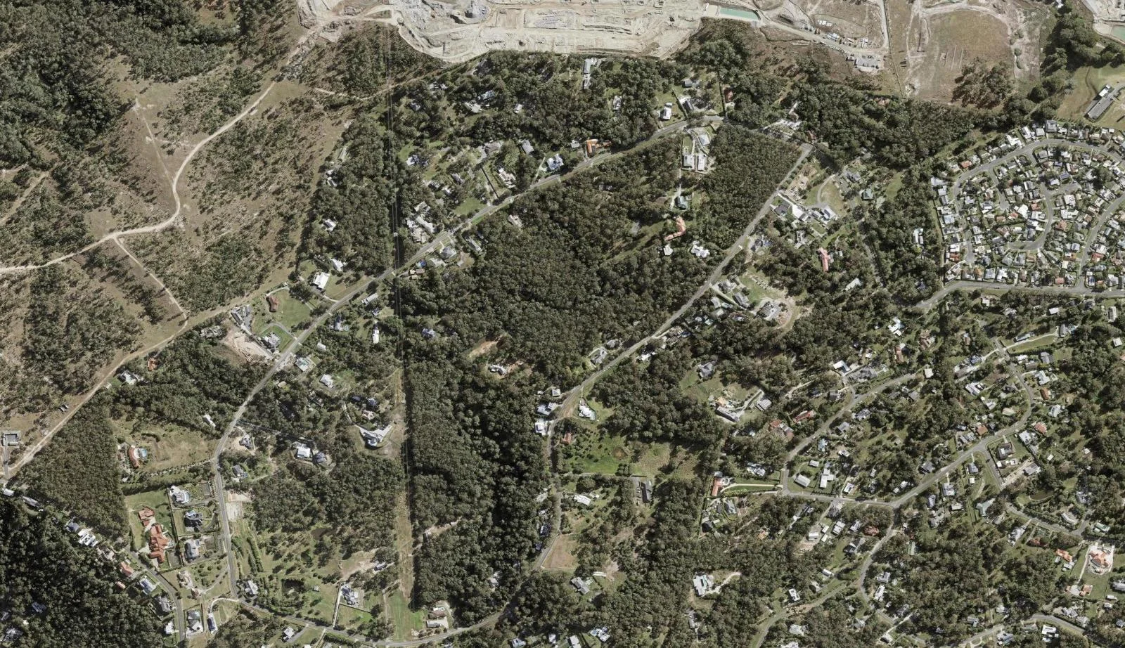Aerial view of homes and properties in Worongary, Queensland