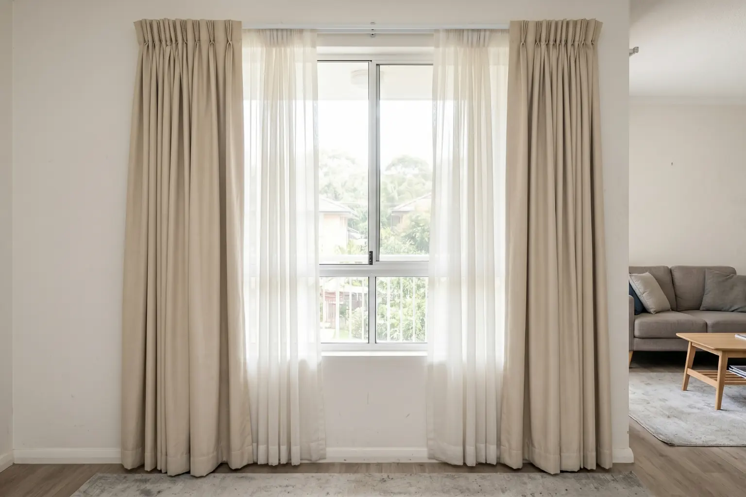 Curtains after professional end of lease cleaning